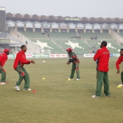 Kenya team during practice from the start of the 3rd one day against Pakistan A