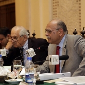 PCB Chairman Shaharyar M. Khan,  Executive Committee Chairman Najam Sethi, COO Subhan Ahmad in Annual General Meeting 2015