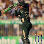 Haris Sohail punches off the back-foot