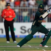 Mohammad Hafeez plays a late cut