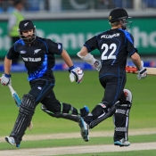 Devcich and Williamson running between the wickets