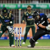 Ross Taylor is bowled by Shahid Afridi