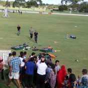Shahid Afridi with his fans at Raby Sporting Complex at Raby Sporting Complex, Australia