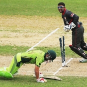 Ahmed Shehzad is run out by Patel