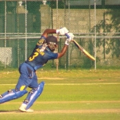Ashan Priyanjan plays a shot