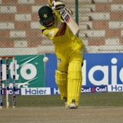 Mohamamd Rizwan plays a cover drive
