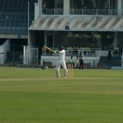 Fawad Alam plays a pull shot