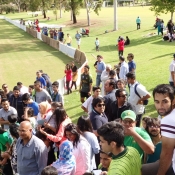 Pakistan fans enjoying Pakistan practice match at Raby Sporting Complex, Australia