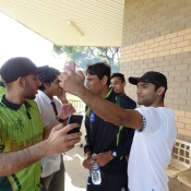 Younis Khan in his fans during practice match at Raby Sporting Complex, Australia
