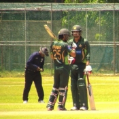 Fawad Alam and Umar Amin at the wicket