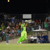Sohaib Maqsood plays a shot in warm-up match against Bangladesh