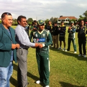 Pakistan Under-19s skipper Saud Shakeel receives Man of the match award