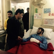 Misbah-ul-Haq meets injured Army Public School Peshawar student at CMH