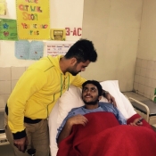 Ahmed Shehzad meets injured Army Public School Peshawar student at CMH