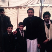Shahid Afridi with the students of Army Public School Peshawar
