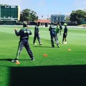 Pakistan team practice at Basin Reserve Stadium, Wellington, New Zealand