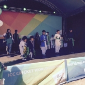Pakistani Children arranged a reception for Team Pakistan at Christchurch Park