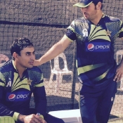 Nasir Jamshed and Yasir Shah during practice session in Adelaide