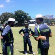Fawad Alam and teammates during practice session