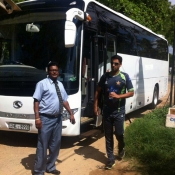 Pakistan A Coach Mohammad Akram arrives for the practice session