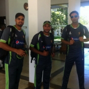 Umar Amin, Bilawal Bhatti and Mohammad Akram arrived for the practice session