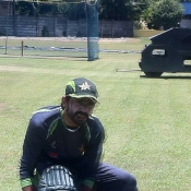 Fawad Alam getting ready for the batting practice