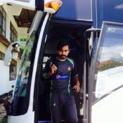 Fawad Alam arrived for the practice session