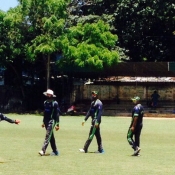 Pakistan A team fielding practice session