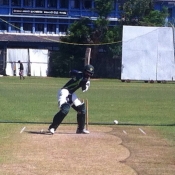 Fawad Alam batting in the nets