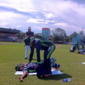 Pakistan A team during practice session