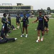 Pakistan team during practice session