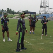 Mohammad Hafeez and teammates during practice session