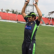 Saeed Ajmal during practice session