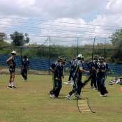 Pakistan A players during practice session