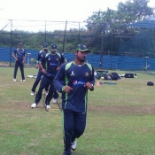 Mohammad Rizwan and teammates during practice session