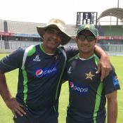 Waqar Younis and Saeed Ajmal