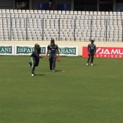 Pakistan players during catching practice