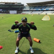 Babar Azam during practice session