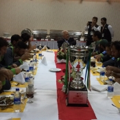 Post match celebrations and Team Pakistan having lunch with PCB Chairman Mr. Shaharyar Khan