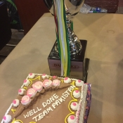 Trophy & Cake in Post match celebrations
