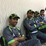 Asad Shafiq, Sarfraz Ahmed, Haris Sohail & Babar Azam in Post match celebrations