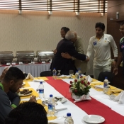 Post match celebrations and Team Pakistan having lunch with PCB Chairman