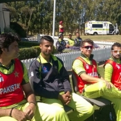 Mohammad Irfan, Ehsan Adil, Yasir Shah & Bilawal Bhatti during practice match
