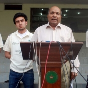 Mr. Intikhab Alam and Kamal Alam British Universities Cricket Team  talking to media