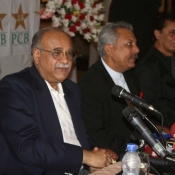 Chairman PCB Mr. Najam Sethi during press conference at Karachi