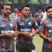 Adnan Rasool, Ali Manzoor and Mustafa Iqbal ready to bowl in the nets