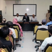 Chairman PCB Zaka Ashraf with Bahawalpur students at NCA
