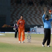Faisalabad Wolves Farrukh Shehzad hits a six