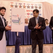 Mr. Subhan Ahmad PCB COO unveiling Bank Albaraka Present Hair T20 Cup logo