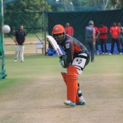 Umar Akmal during net session in Hyderabad, India